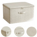 Boîte de rangement pliable en tissu avec couvercle zippé
