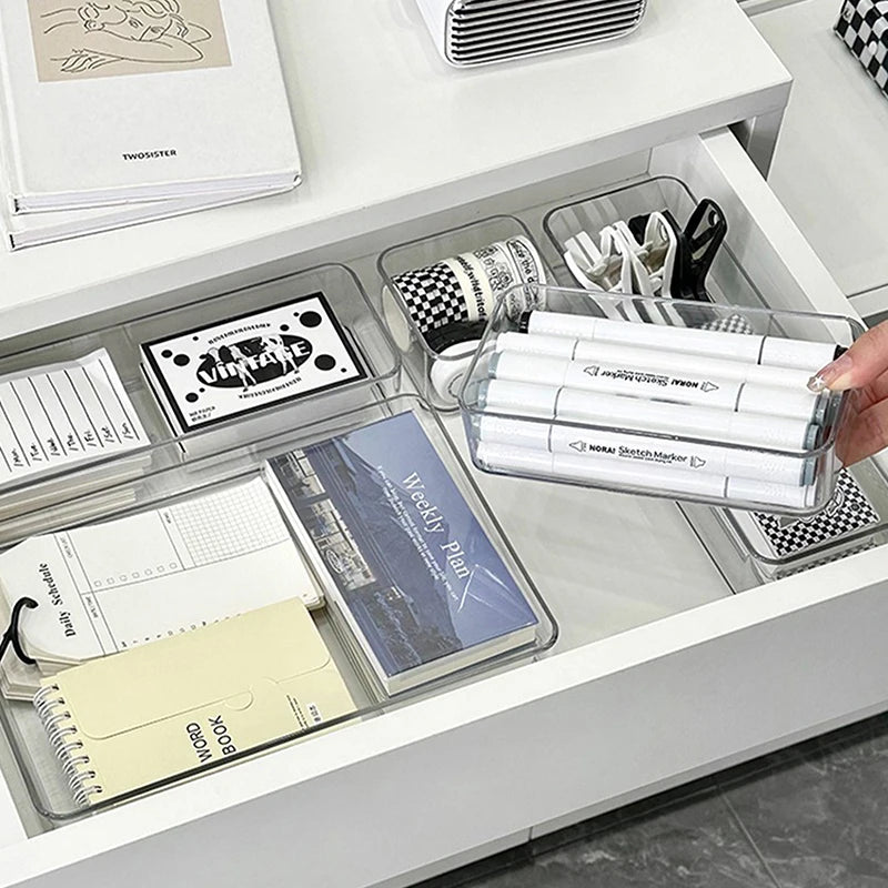 Boîte de rangement empilable avec poignée, multi-usage