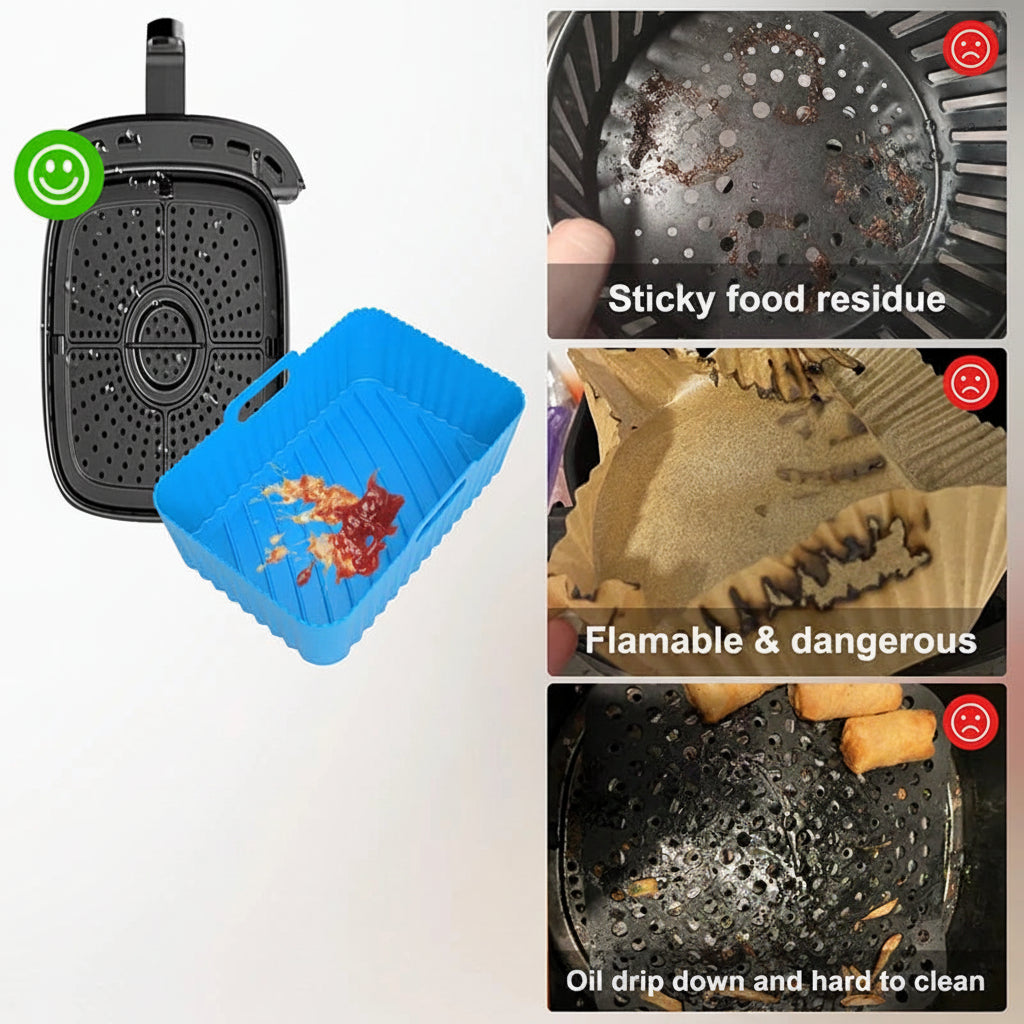 Moule silicone antiadhésif pour friteuse à air double zone