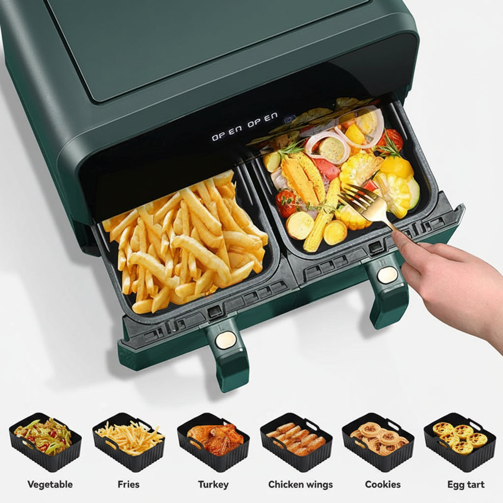 Moule silicone antiadhésif pour friteuse à air double zone