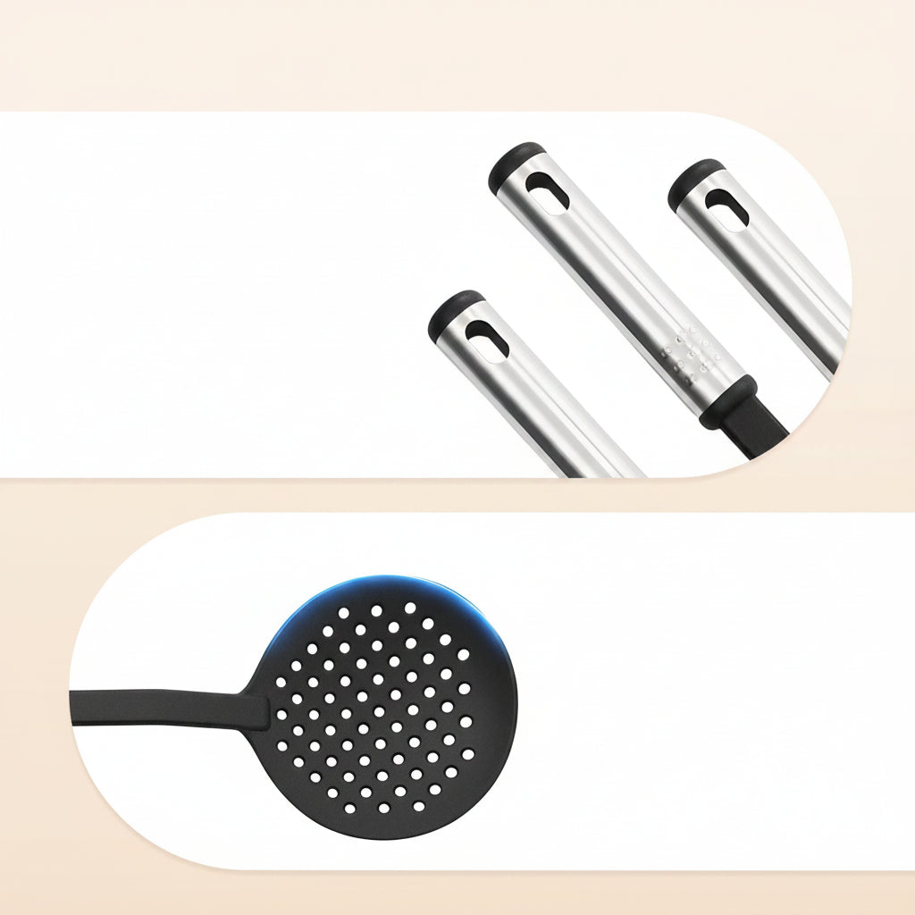 Set de 40 ustensiles de cuisine en inox et nylon