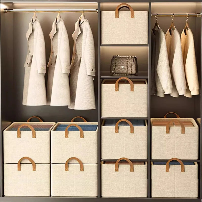 Panier de rangement pliable en tissu Oxford, cadre acier renforcé
