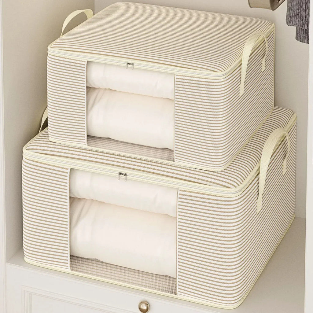 Sac de rangement en tissu épais avec fenêtre et poignées, 50L