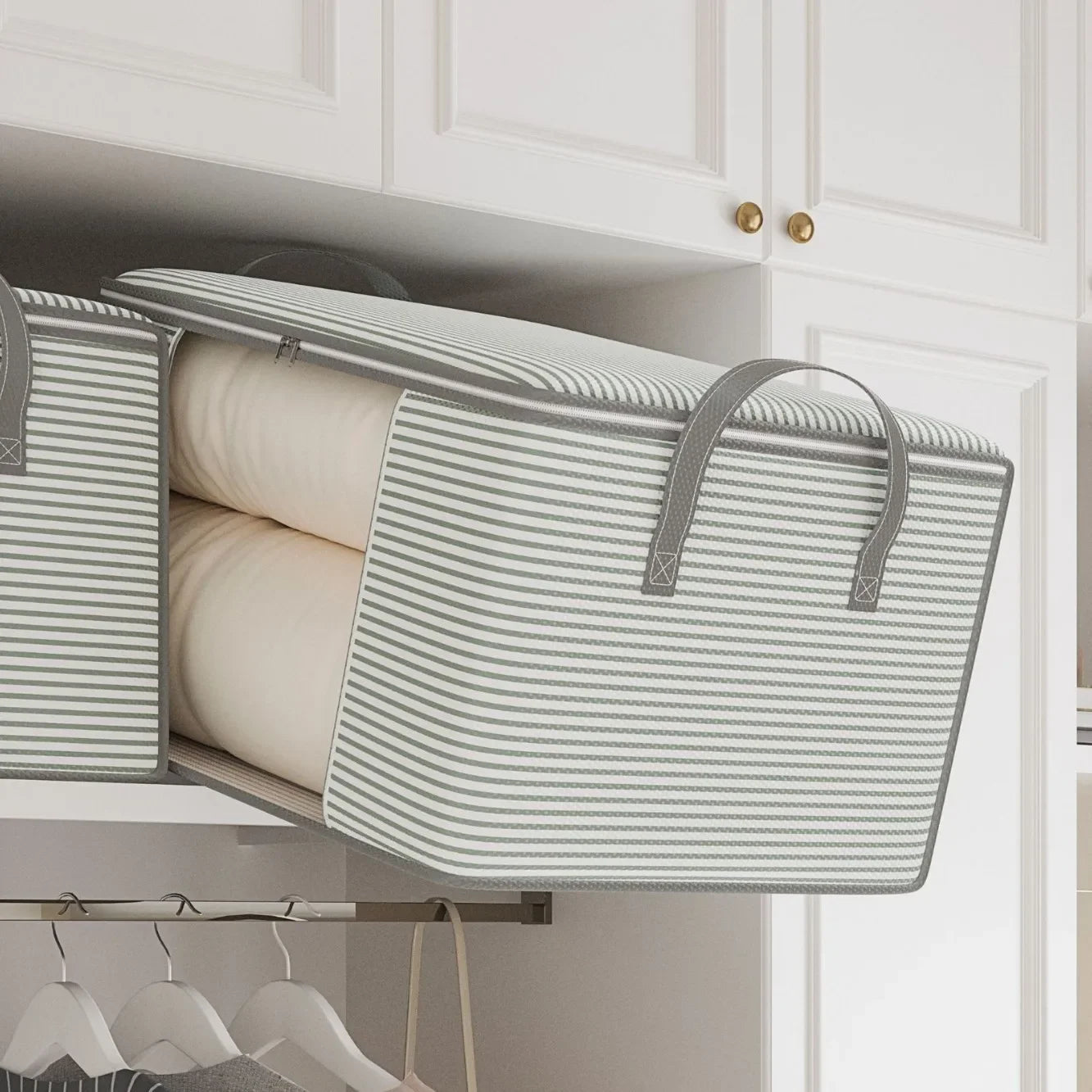 Sac de rangement en tissu épais avec fenêtre et poignées, 50L
