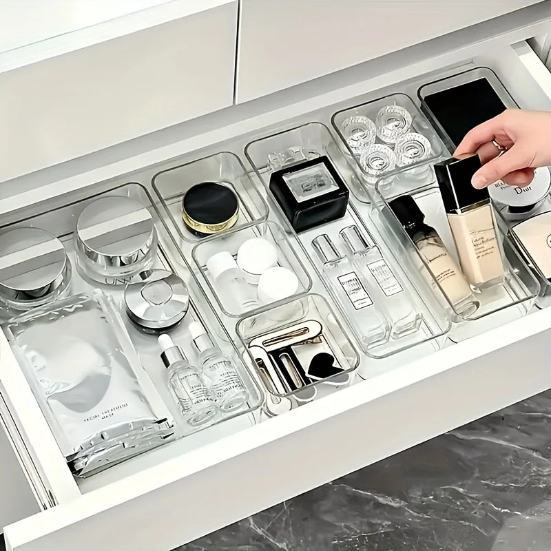 Lot de 9 organiseurs de tiroir transparents modulables