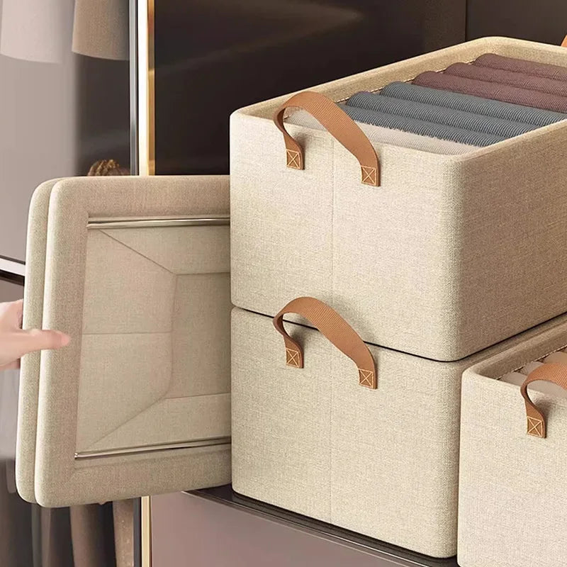Panier de rangement pliable en tissu Oxford, cadre acier renforcé