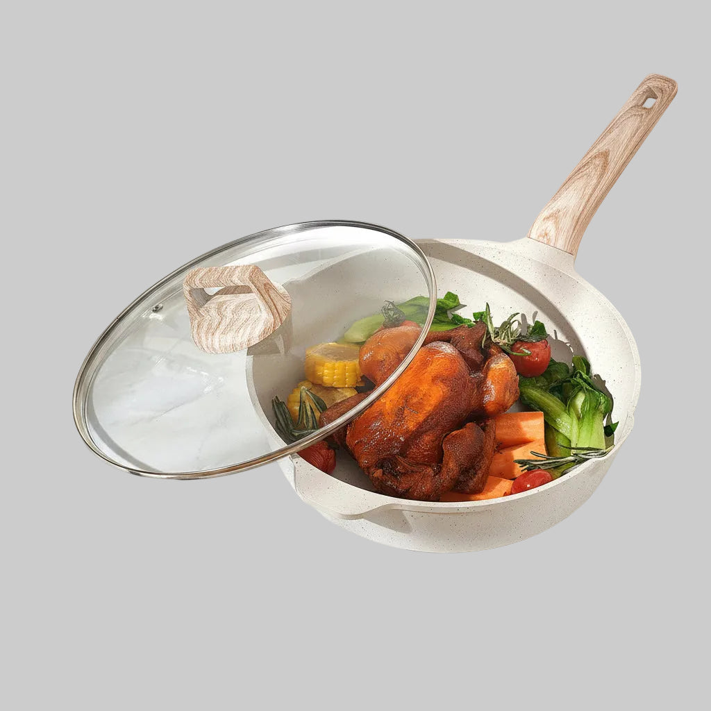 Batterie de cuisine 17 pièces anti adhésive en granit